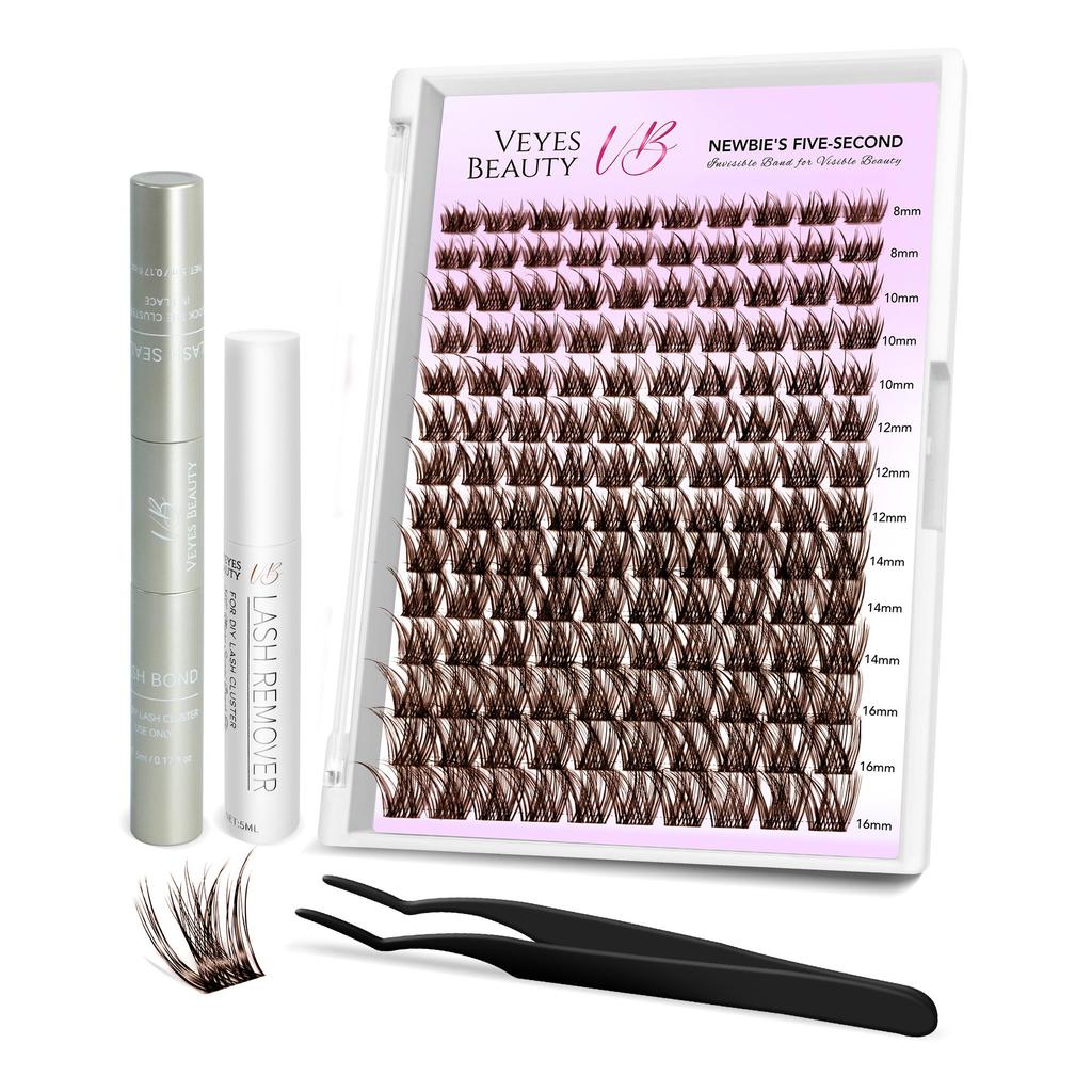 veyesbeauty Cils LuxeBold Technologie de positionnement 3D Sensation de légèreté Série Five Second pour débutants 140 grappes 8-16 mm