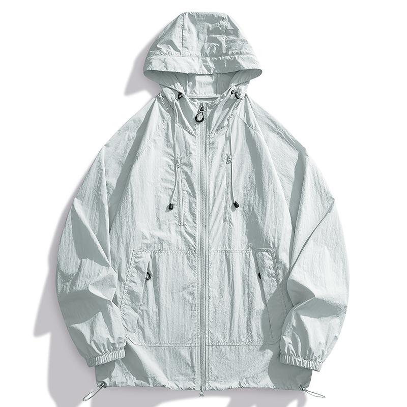 Sommer Eis Seide Kühl Sonnenschutz Jacke, Kragen Jacke, Herren Freizeit Leichter Mantel