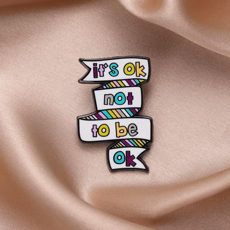 Creative Cartoon Letter Enamel Brooch Personalized Cute Simple English Design Metal Badge
