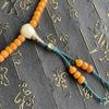 Honey Yellow Weathered Bodhi Seed Beads Mala Bracelet for Men and Women