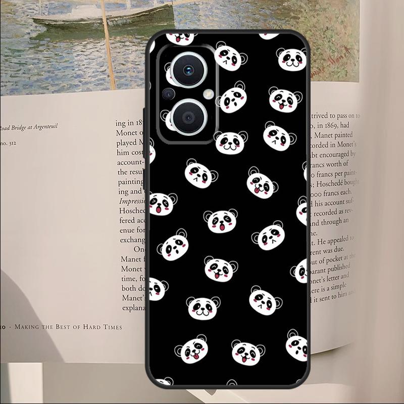 Panda Animal Cover For OPPO Reno 13F 11F 12F 14F 11 12 13 14 Pro 7 8 Lite OPPO Find X6 X5 X8 X9 Pro Case