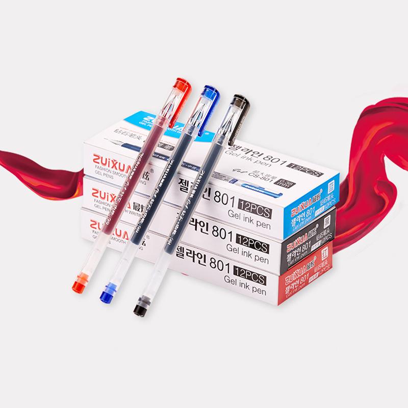 0,38 mm Stor kapacitet Bläck Diamantspets Gelpenna Svart/Blå/Röd Påfyllning Prov Signering Skrivning Skola Kontorsmaterial