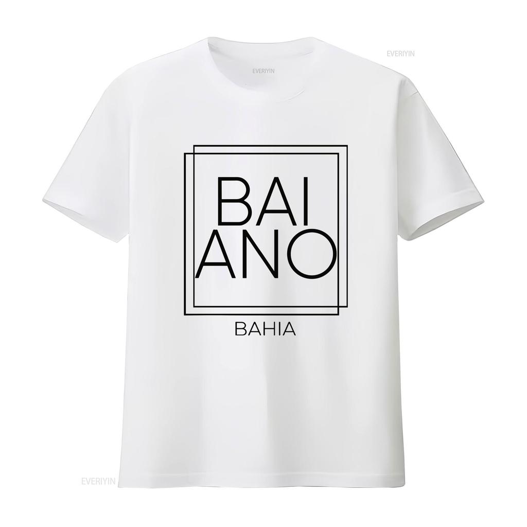 T Shirt Baiano Bahia Square Modern Minimalist Font Vintage Comfortable Homme Stylish Slightly Unisex Versatile