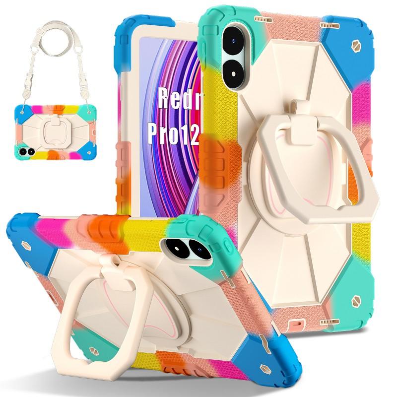 Redmi Pad Pro 12.1 Inch Protective Case With 360 Rotating Stand Full Coverage Shockproof Silicone Cover Tablet