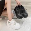 Metal Wind Platform Muffin Japanese Retro Dark Goth Punk Zipper Small Leather Shoes Girl Sweet Cool Big Head Shoes