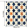 Moroccan Abstract Line Color Shower Curtain - Modern Art Design, Machine Washable, Includes Hooks, Partially Lined