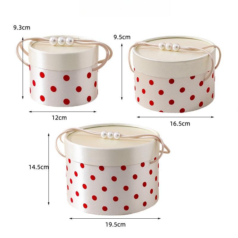 Valentine's Day Gift Box French Wave Dot Handheld Gift Boxes Rectangular Circular Empty Boxes Silk Candy Box Gift Box