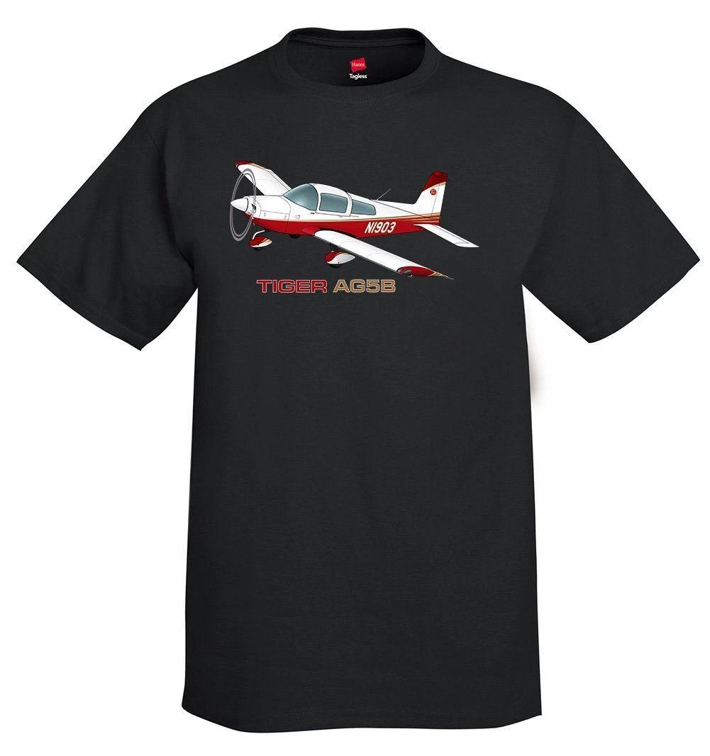 Tiger Aircraft AG5B (Red/Gold) Airplane T-Shirt - Personalized w/ Your N# XL