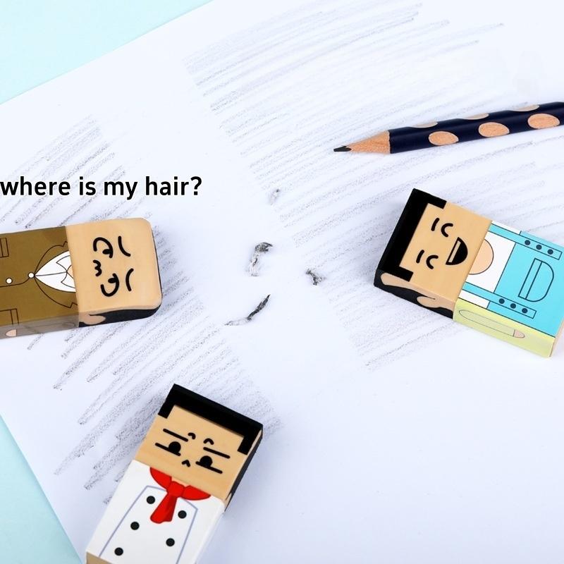 4 buc Gume de șters Unchiul Chel Gume de șters Noutate de la Păros la Chel, Gume de șters pentru Creion Instrumente de Curățare Rechizite de Birou Școlare