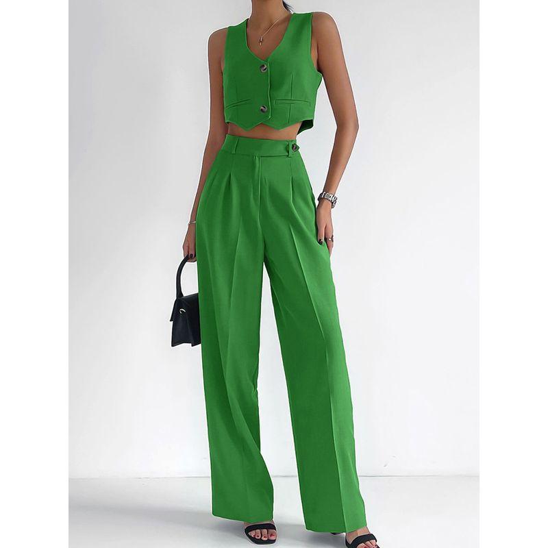 

Fashion Casual Vest Set for Women s Suit Fashion Vest Suit Women s Clothing Khaki 2XL