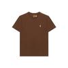 Camiseta de Manga Corta con Cuello Redondo y Logo Bordado Sólido Polo Ralph Lauren para Hombre Tops Chocolate 710938686-008