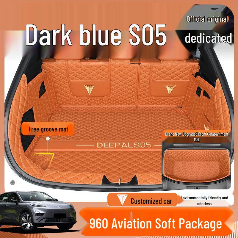 

Deep Blue S05 Trunk & Tail Box Mat, 24-26 Full Coverage, Thickened & Wear-Resistant Pure Black Main Mat