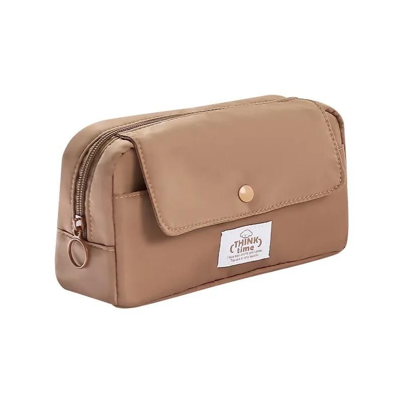 Elegantní pouzdro na tužku Simplicity pro studenty Korejská móda Jednobarevná taška na tužky Velkokapacitní taška na psací potřeby Školní potřeby