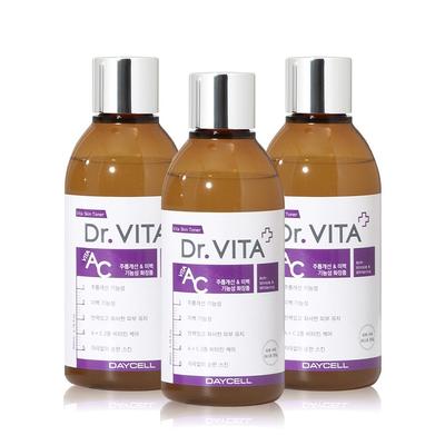 Dr. Vita Freckles, Blemishes, Whitening, Wrinkles Intensive Care, Hypoallergenic Vitamin AC Skin Toner, 3 Packs, 200ml