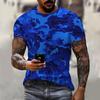 Fashionable New Camouflage Hip-Hop Pattern Men's Printed T-shirt Casual Round Neck Comfortable Short Sleeved Top