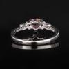 925 Silver Pink Topaz Heart Ring Diamond Accent Women Jewelry Gift Size