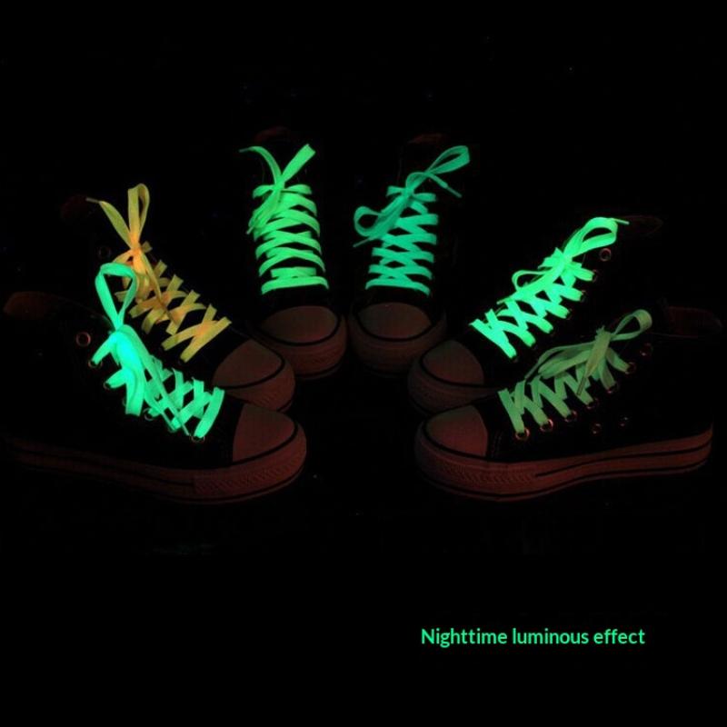1Pair 120Cm Fluorescent Shoelace Luminous Shoelaces Flat Sneakers Canvas Shoe Laces Glow In The Dark Night Color