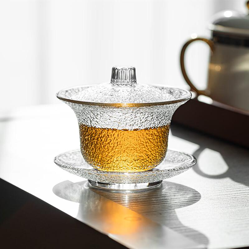 LOVWISH Lucky Fortune Double-Wall Glass Gaiwan Tea Cup