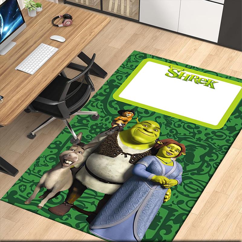 Teppich mit Shrek-Aufdruck, für Bürostuhl Wohnzimmer Schlafzimmer Küchenraum Dekoration Geschenke.