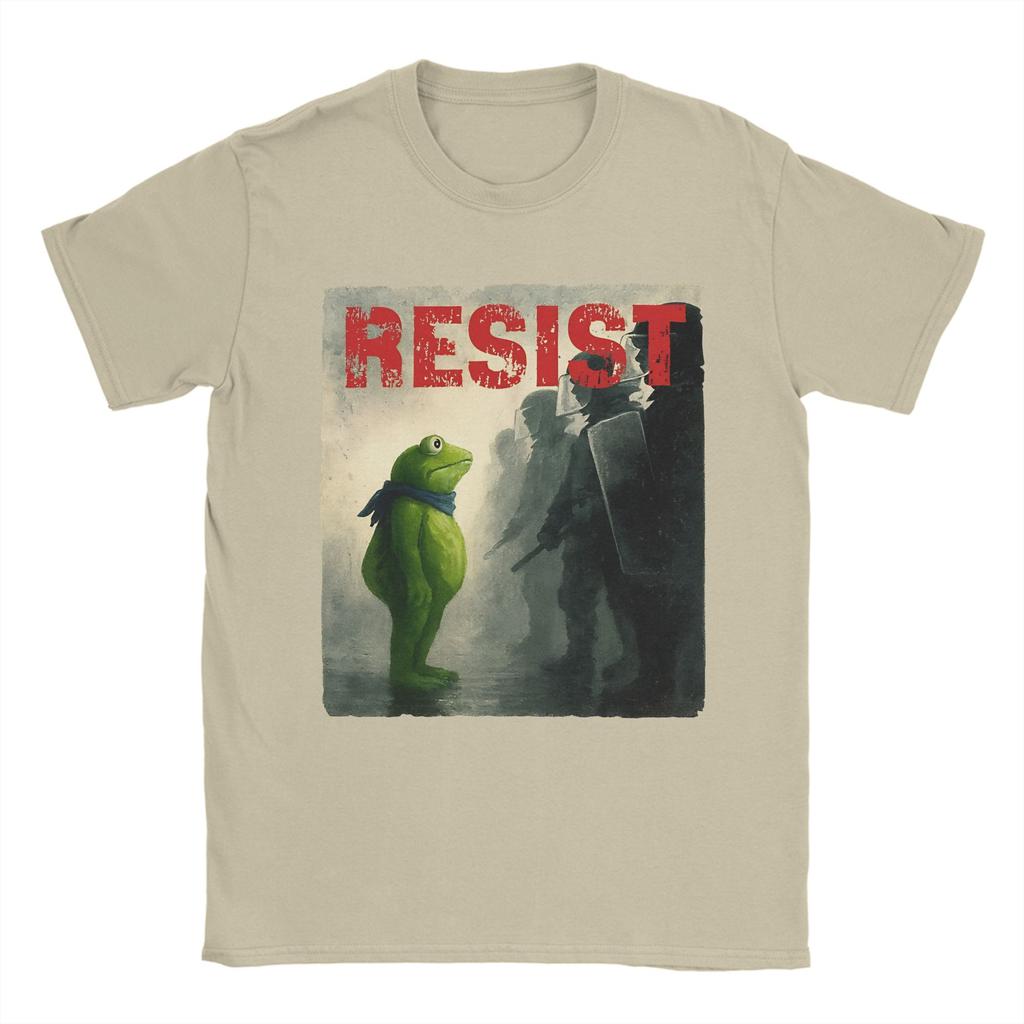 Resist Portland Frog Protest T-Shirt Activist Novelty T-Shirts Short Sleeve Aesthetic Tops Beach Cotton O Neck Oversize Clothes