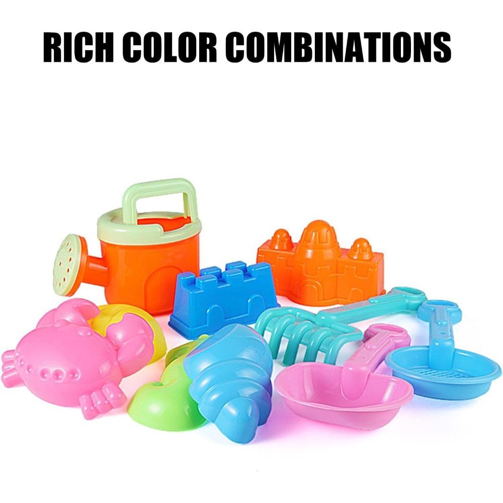 Beach Toys Set for Kids Toddlers Girls Sandcastle Sand Bucket Shovels Animal Sand Molds Travel Sand Toys for Beach Sandbox Toys