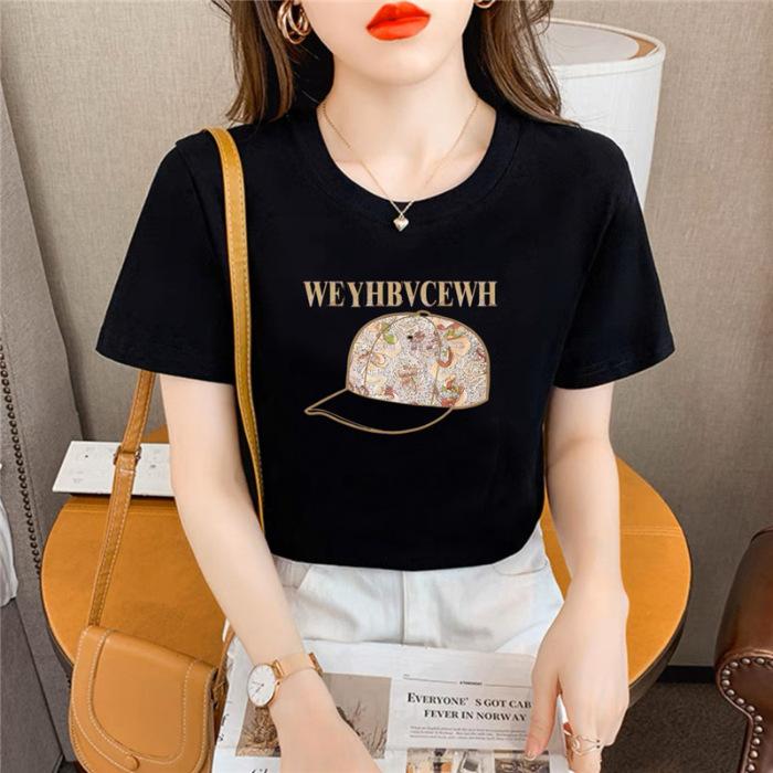 

[Live Quality] T-shirt Women s American Retro Short Sleeve 2025 Summer Crew Neck Slim Short Sleeve 3XL