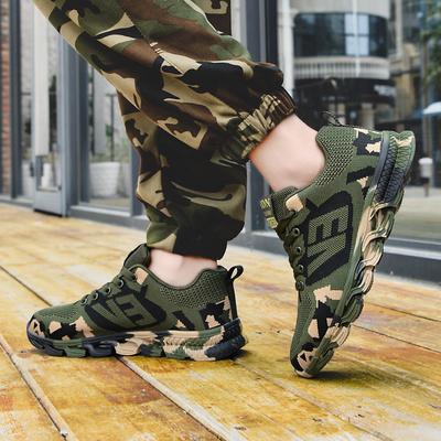 New Men's and Women's Camouflage Casual Sports Shoes, Fly-woven Breathable Student Training Shoes, Outdoor Mountaineering Liberation Shoes