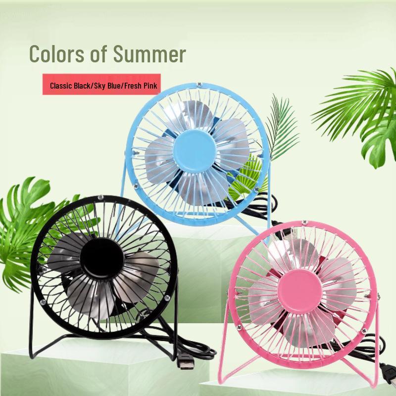 USB 4,68-Zoll Mini Schmiedeeisen Elektrischer Tischventilator für Büro und Wohnheim