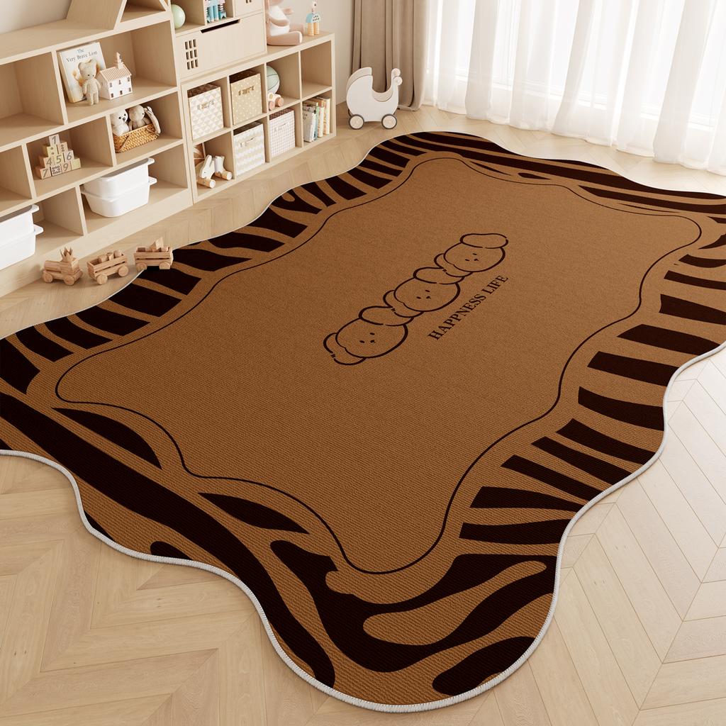Unregelmäßige Form Teppiche für Schlafzimmer Große Fläche Wohnzimmer Dekoration Plüschteppich Zuhause Dicke Anti-Rutsch-Matte Flauschig Weich Lounge Teppich