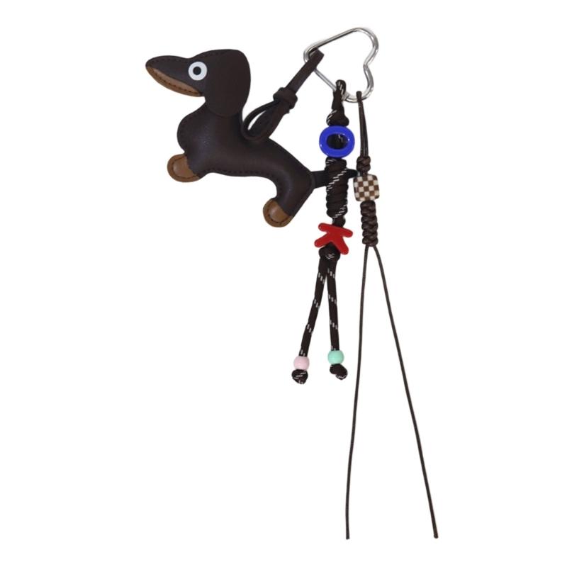 Portable PU Sausage Dog Keychain Holder Lightweight Key Ring Creative Animal Design Keyring For Everyday Use