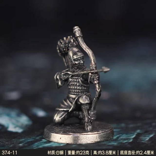 New White Copper Han Dynasty Soldier Figurine Miniature Model Tabletop Game Chess Piece Desktop Decor Statue Car Interior Decor