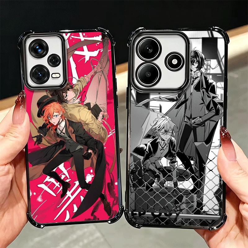 Bungo Stray Dogs Double Black Soft Phone Case For Xiaomi Redmi Note 14 15 Pro Plus 13 12 11S 11T 5G 10 9S 9 Plating Anti-Fall Fu