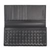 Bottega Veneta Long Black Intrecciato No Coin 120697 1000 Made in Genuine Leather Men's Wallet, Leather, Purse, V47W1, Count, Italy, [Used]
