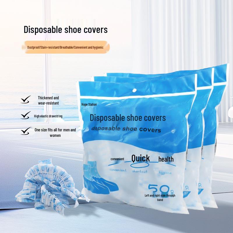 Non-Woven Anti-Slip Disposable Indoor Shoe Covers for Adults - Winter Overshoes for Guests