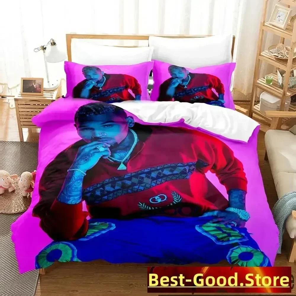 3D Print Chris Brown Bedding Set Duvet Cover Sheet Printed Bed Set Pillowcase Bed Full Queen King Size Comforter Bedroom