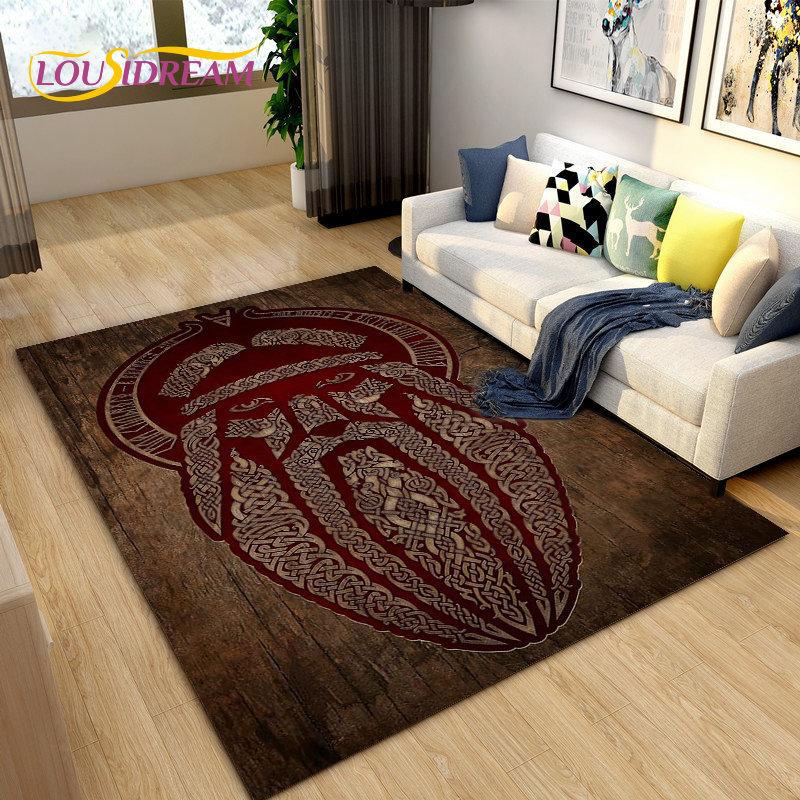 Vikings Nordic Mythology Odin Area Rug,Carpet Rug for Living Room Bedroom Sofa Doormat Decoration,Kids Play Non-slip Floor Mat