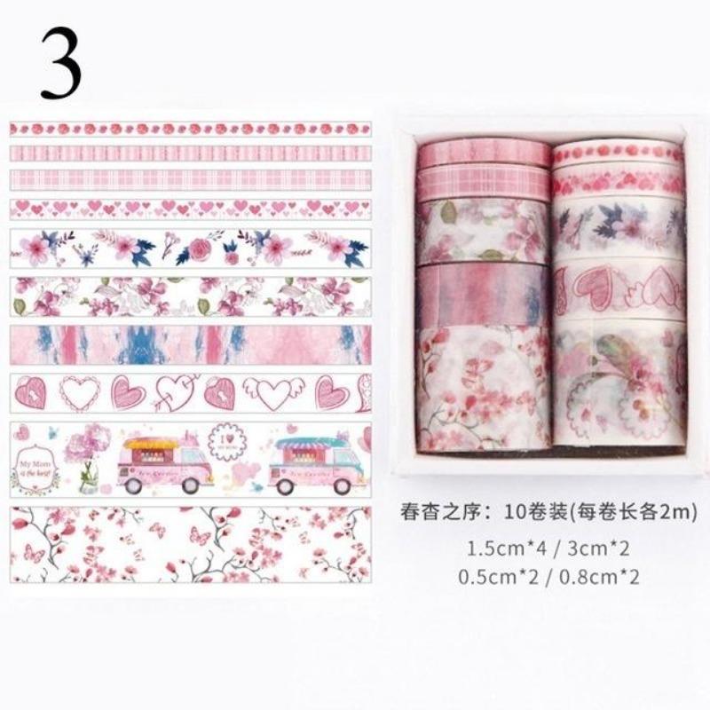 10Pcs / Set Decorative Kawaii Washi Tape Set Sea and Forest Series Japanese Paper Stickers Japanese