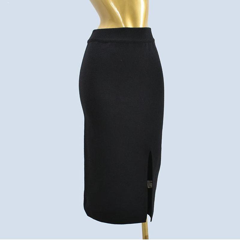 Multiple Items Slit Sheath Skirt Skirt Fall and Winter Women's Mid-Length Skirt Knitting Popular Wool Skirt Straight-leg
