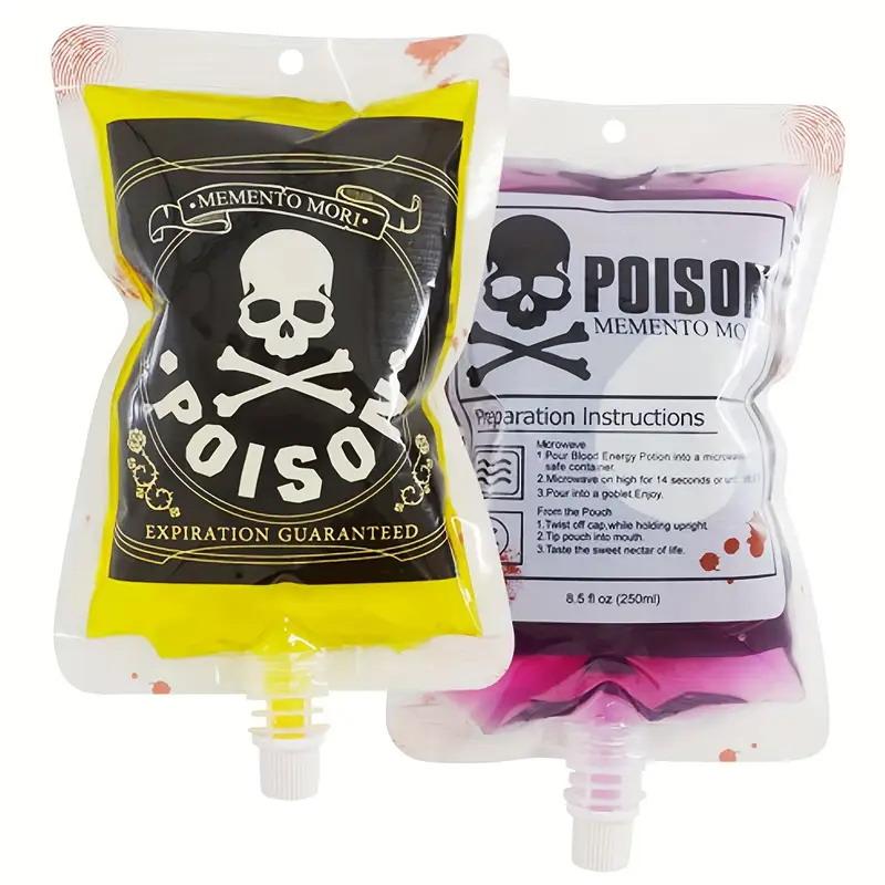 20Pcs 250Ml Halloween Cosplay Drink Container Bag Vampire Blood Pouch Props Zombie Beverage Drinks Bags Diy Party Supplies