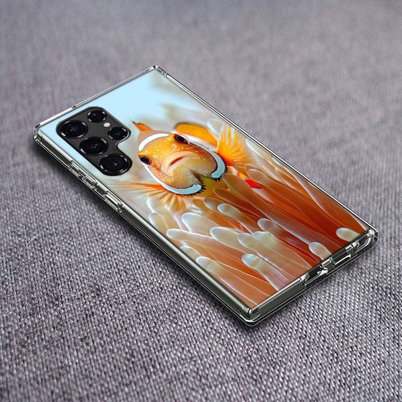

Clownfish and Sea Anemone Phone Case For Samsung Galaxy S24 S23 S21 S20 FE S22 S26 Ultra S25 Edge S10 Plus Cover Clear TPU Capa Samsung S24 Ultra