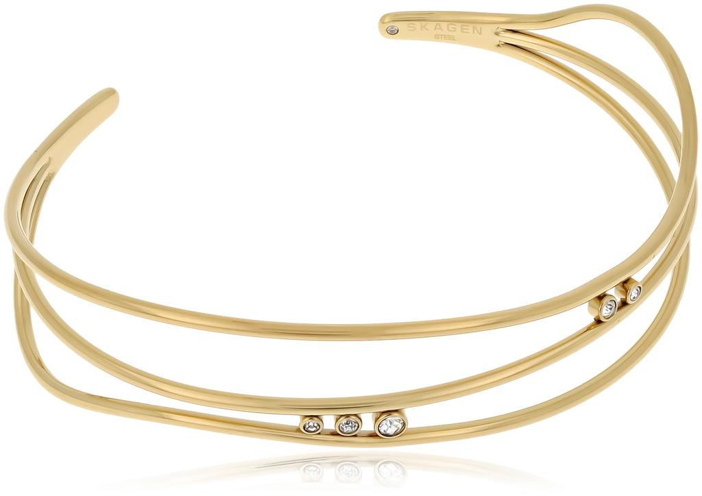 Skagen Women's GLITZ WAVE Gold-Tone Stainless Steel Cuff Bracelet, SKJ1764710