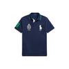 Polo Ss23 Pletený pulovr s vyšívaným logem krátký rukáv pánské polo tričko námořnická modrá MNPOKNI1N821202-410