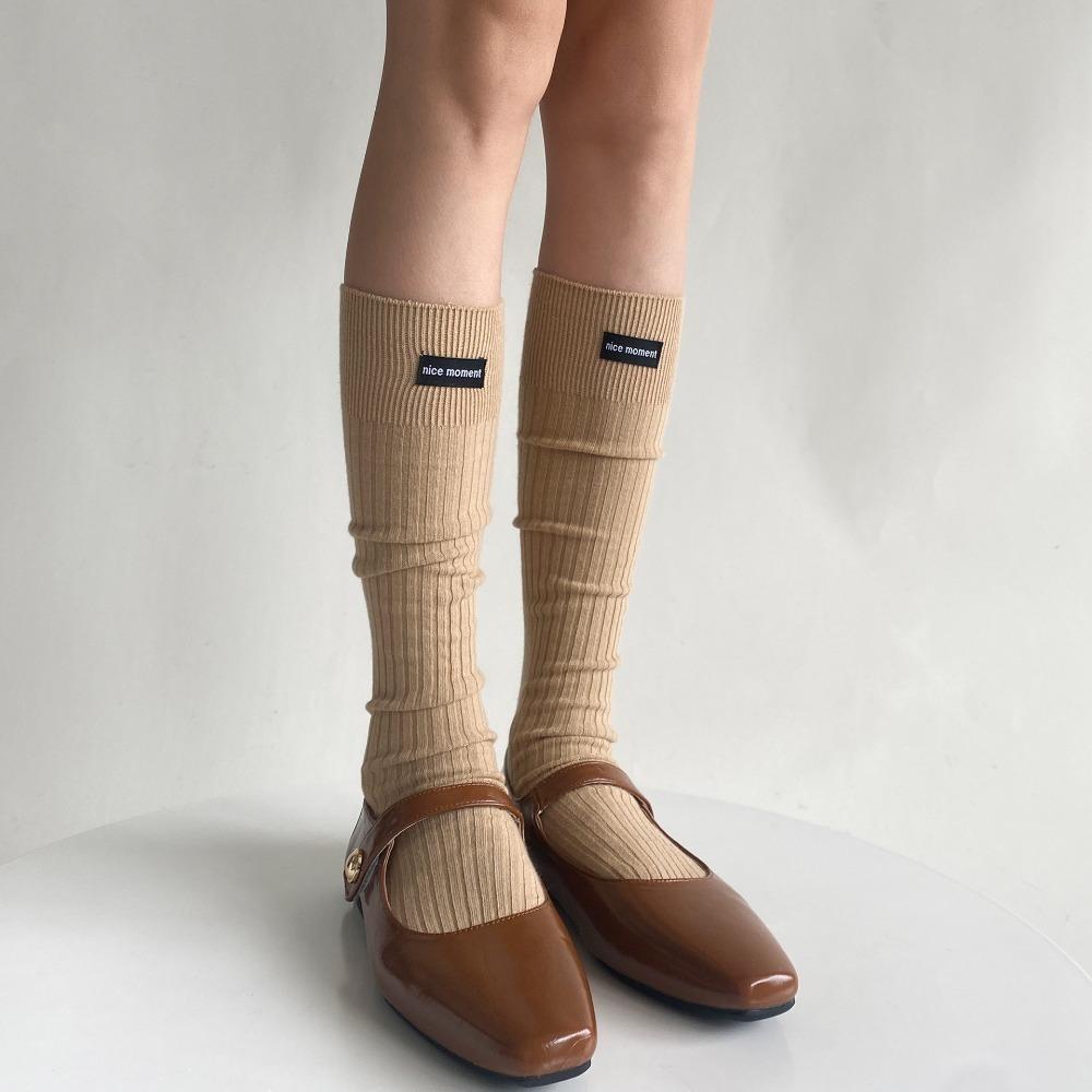 English Letters Calf Socks High Tube Knitted Stocking Fashion Knee-high Socks  Winter
