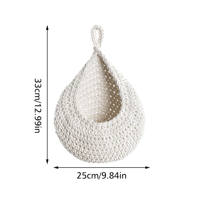 Woven Cotton Hanging Basket Hollow Out Macrame Flower Planter Pineapple Shape Vegetable Fruit Basket Kitchen Garden Storage Sup
