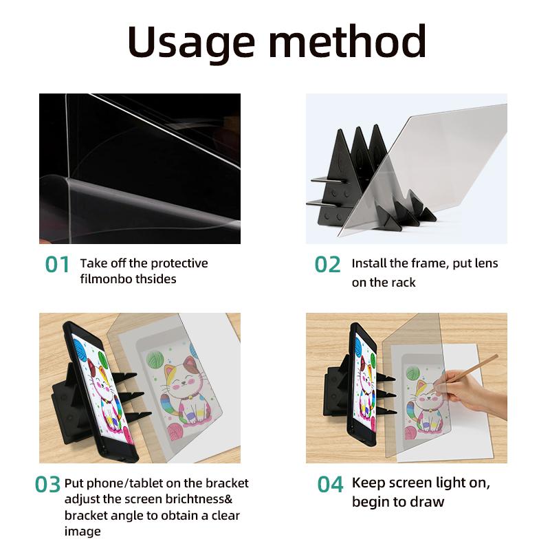 Non-Toxic Projection Copy Board Drawing Sketch Light Shadow Multi Functional Translucency Drawing Board Painting Toys For Kids Gift