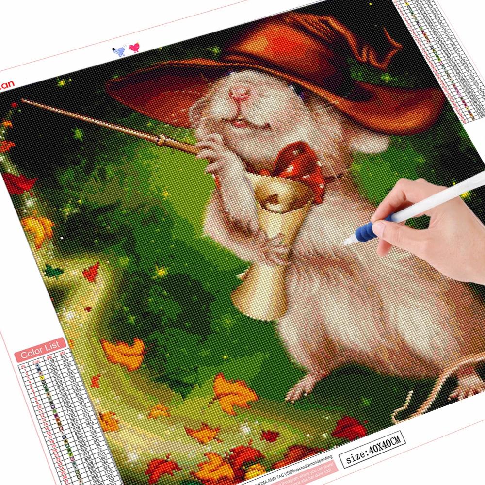 Diamond Painting Mouse Full Square Round New Arrival 5D DIY Diamond Embroidery Animal Handicraft Halloween Decoration
