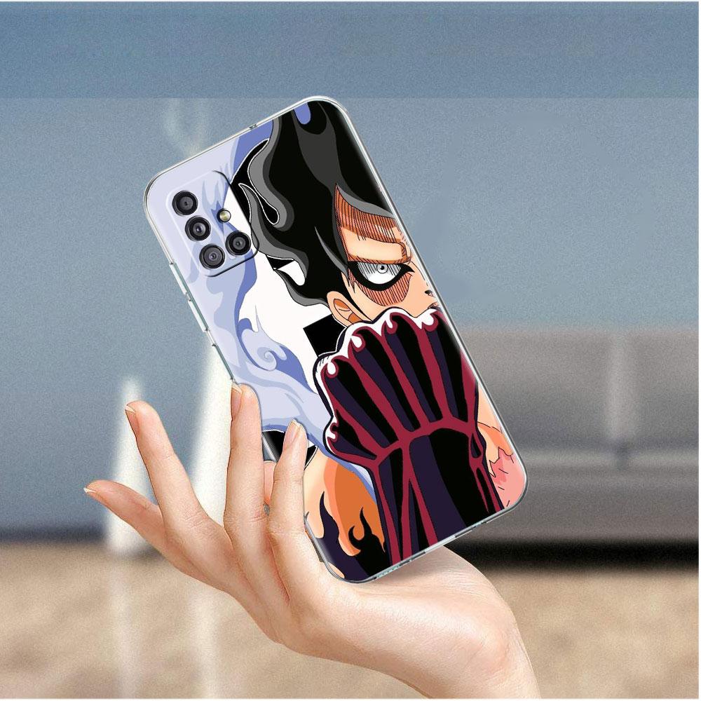 Clear Case For Samsung Galaxy A52 A12 A51 A32 A21s A71 A32 A22 50 A70 A31 A72 5G Phone Cover One- Piece Boy Anime