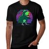 Aesthetic Vaporwave Green Indian Ringneck Dinosaur Doodle Tshirt Lightweight Gym Training Tshirt