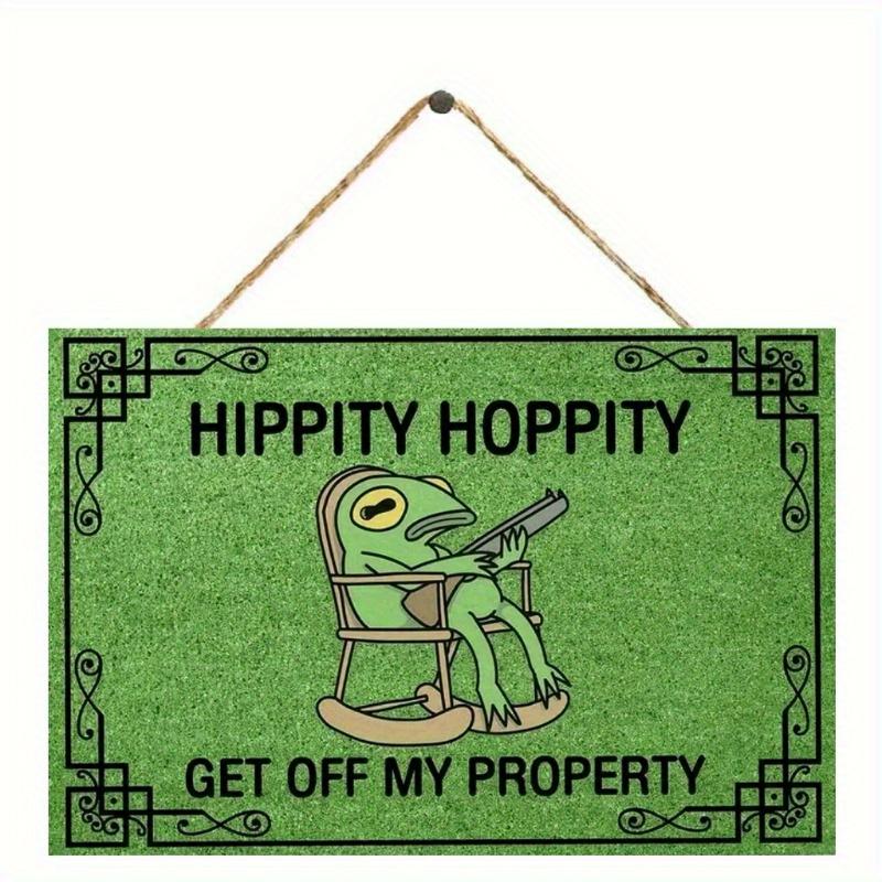 

1 шт. 2D плоская деревянная настенная табличка, декор 30*20 см, причудливый дизайн лягушки с юмористической надписью «Хиппити-Хоппити, убирайся с моей собственности», деревенский стиль фермерского дома 30*20cm