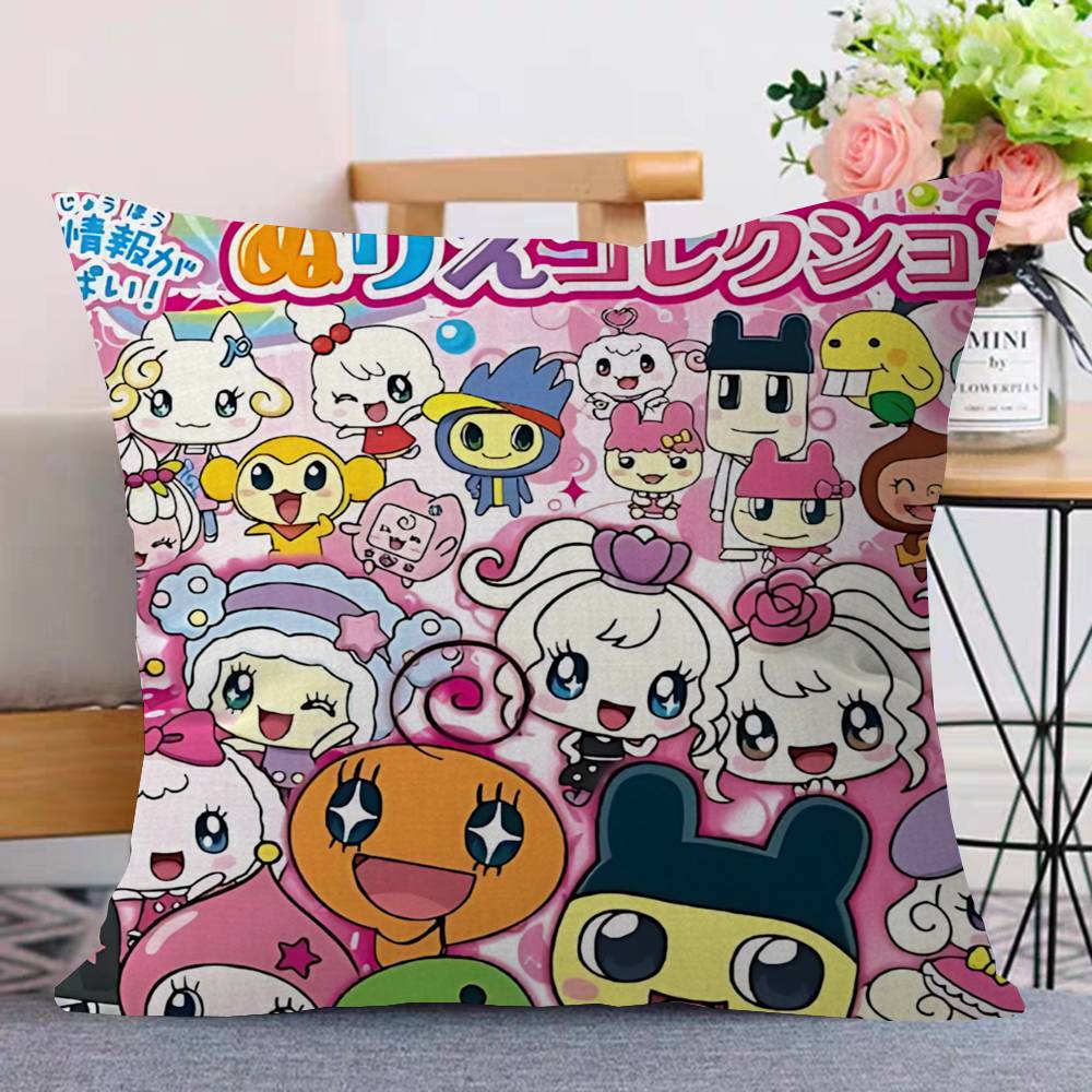 Classic T-Tamagotchi Cut Friend Game Pillow Covers Cartoon Sofa Decorative Home Double-Sided Printing Short Plush Cute Cushion